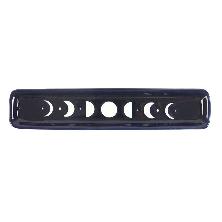 Blue Moon Phase Incense Ash Catcher | Ceramic Moon Phases Incense Holder