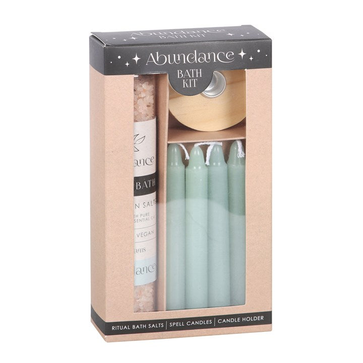 Abundance Ritual Bath Kit | Clary Sage Spell Bath with Green Candles