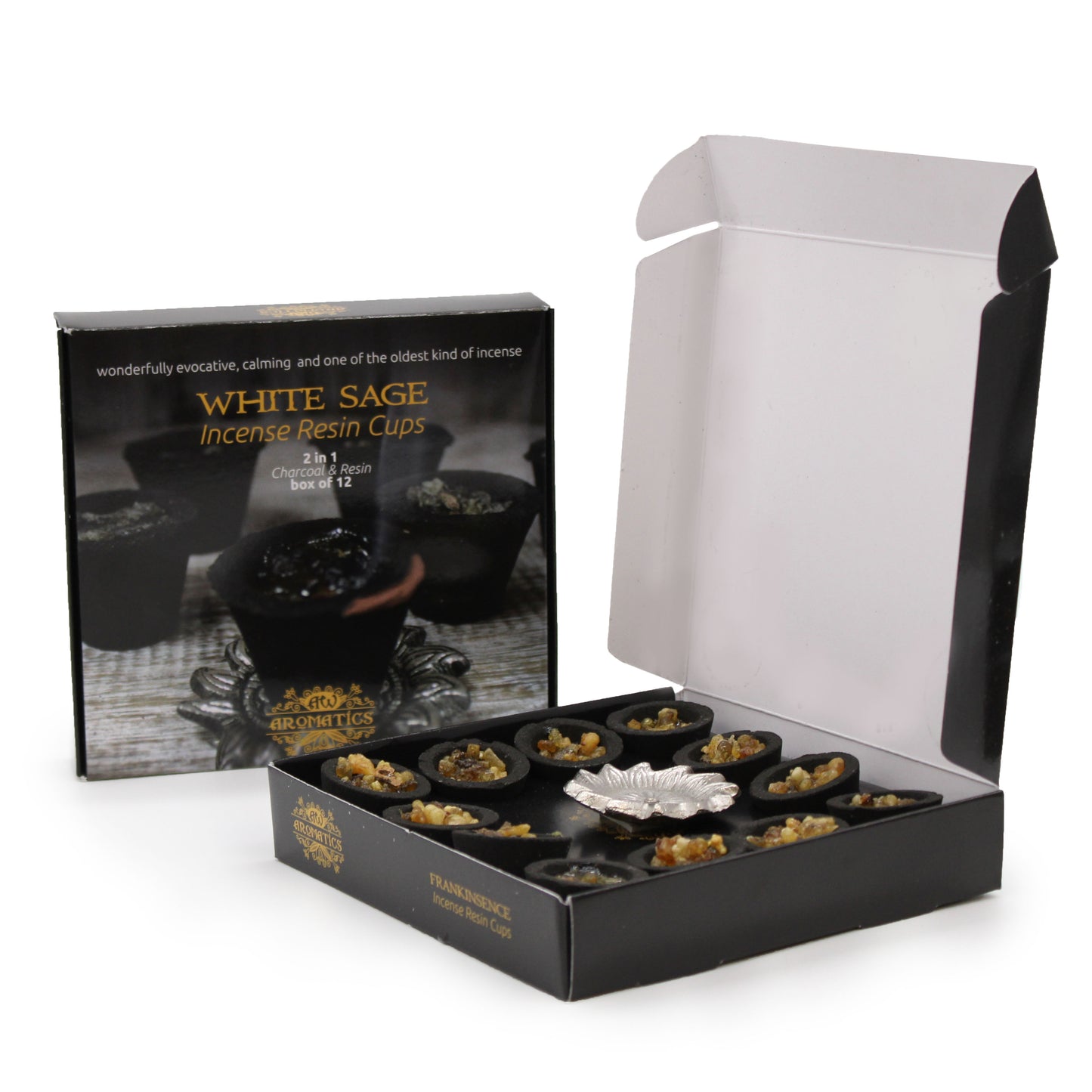 Box of 12 Resin Cups - Frankincense | incense relaxation meditation self care