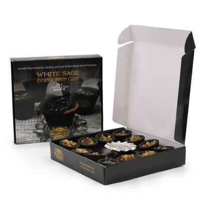 Box of 12 Resin Cups - Frankincense | incense relaxation meditation self care