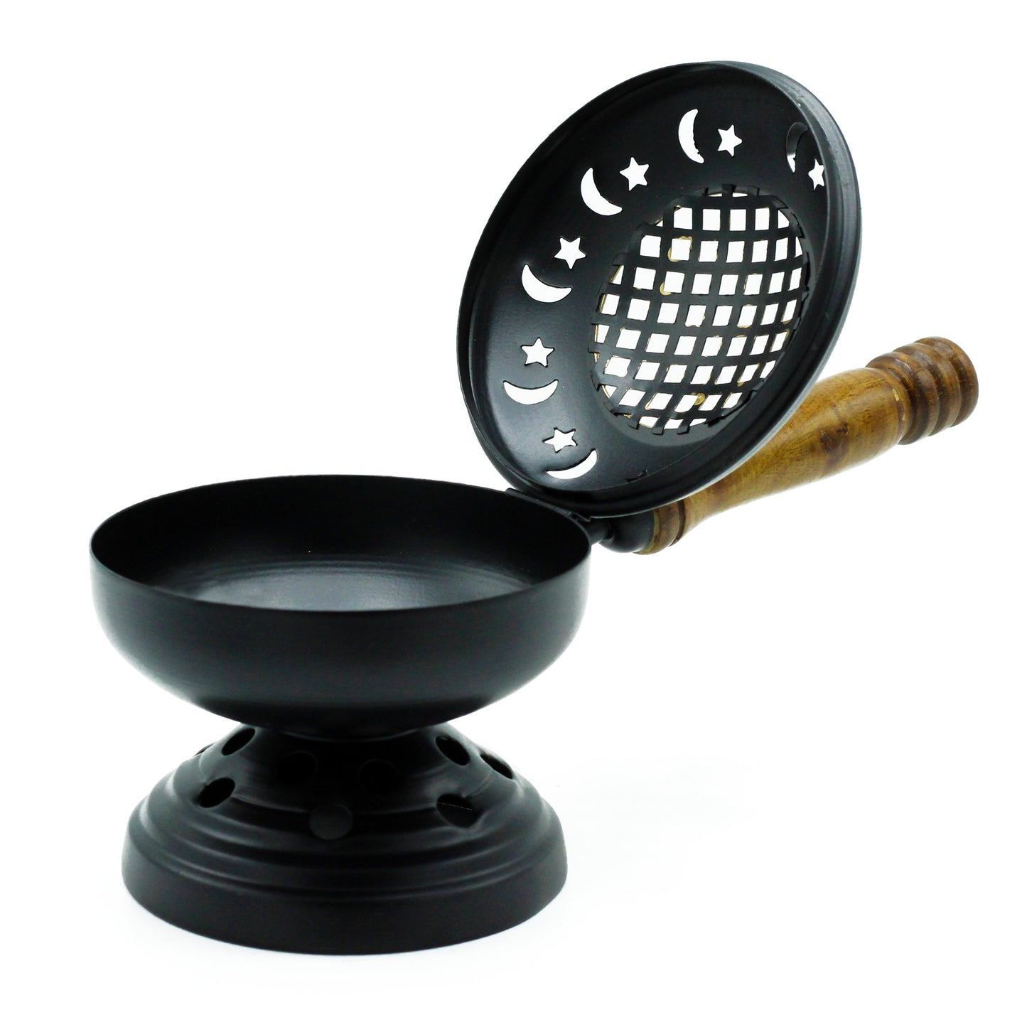 Large Iron Censer on Stand Incense Burner - Gold detail | incense burner resin cleansing