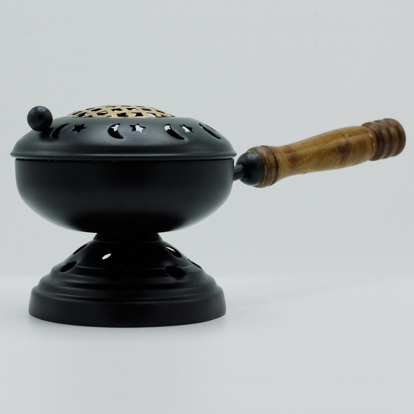 Large Iron Censer on Stand Incense Burner - Gold detail | incense burner resin cleansing