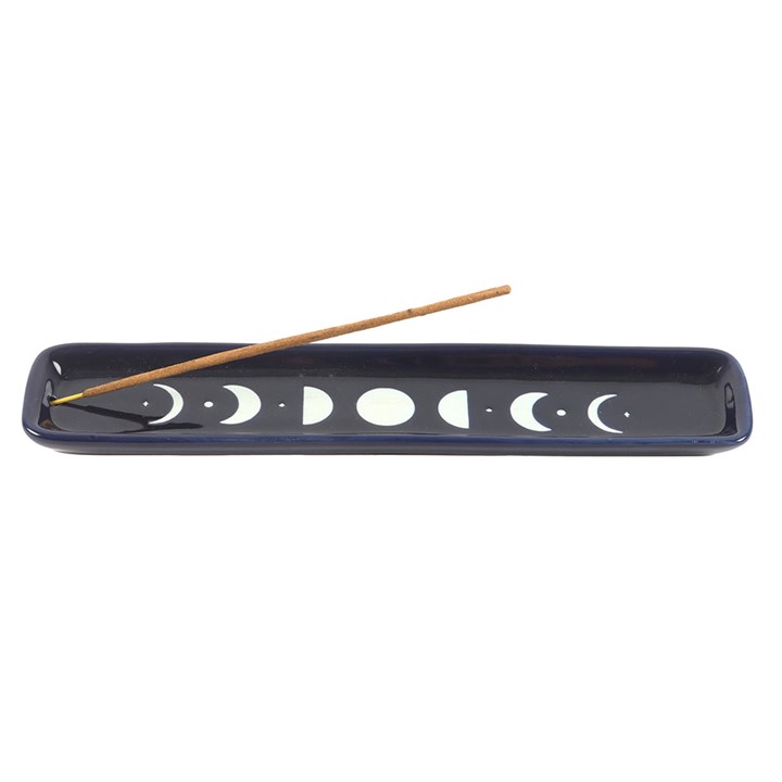 Blue Moon Phase Incense Ash Catcher | Ceramic Moon Phases Incense Holder