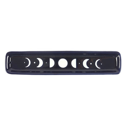 Blue Moon Phase Incense Ash Catcher | Ceramic Moon Phases Incense Holder