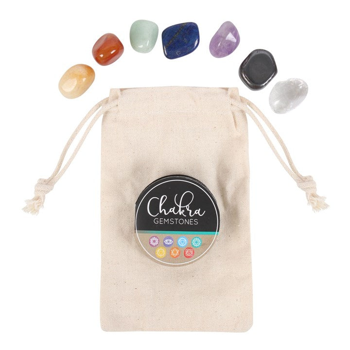 7 Chakra Gemstone Crystal Set | Healing Chakra Stones with Flower of Life Box