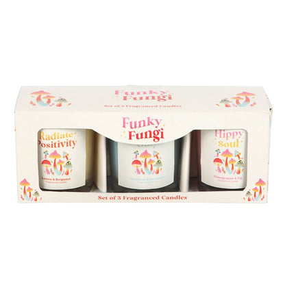 Funky Fungi Mushroom Votive Candle Set | Positive Vibes Scented Candles (Set of 3)