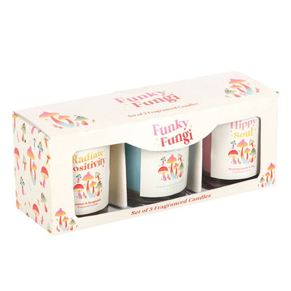 Funky Fungi Mushroom Votive Candle Set | Positive Vibes Scented Candles (Set of 3)
