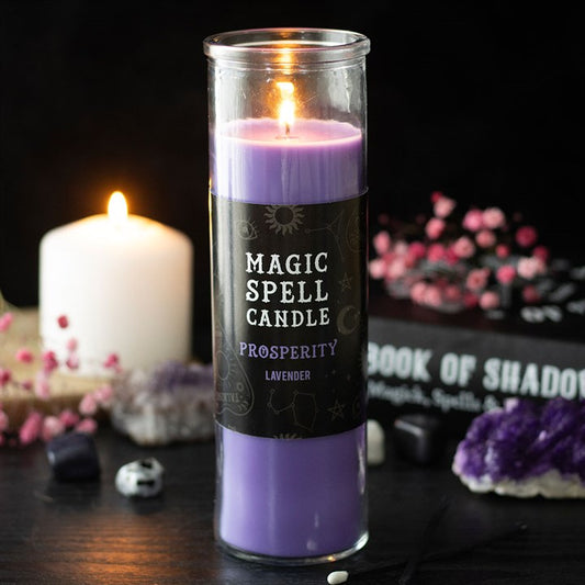 Prosperity Magic Spell Tube Candle | Lavender Ritual Candle for Abundance