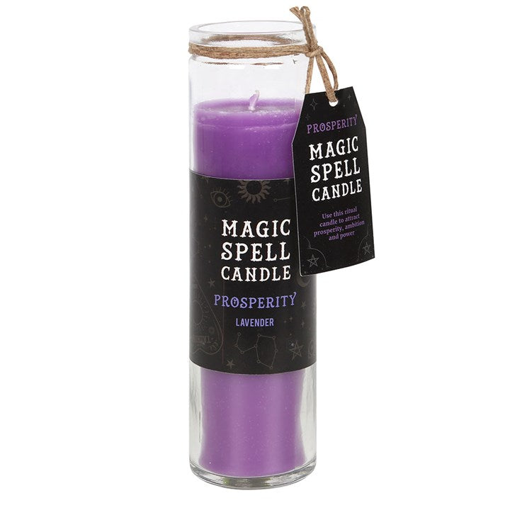 Prosperity Magic Spell Tube Candle | Lavender Ritual Candle for Abundance