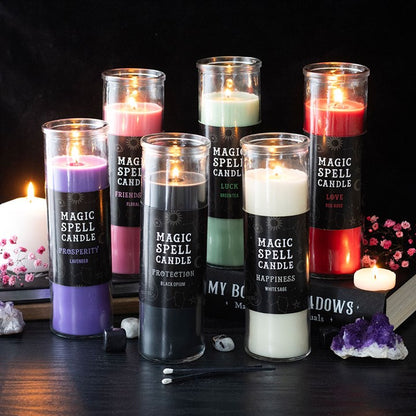 Prosperity Magic Spell Tube Candle | Lavender Ritual Candle for Abundance