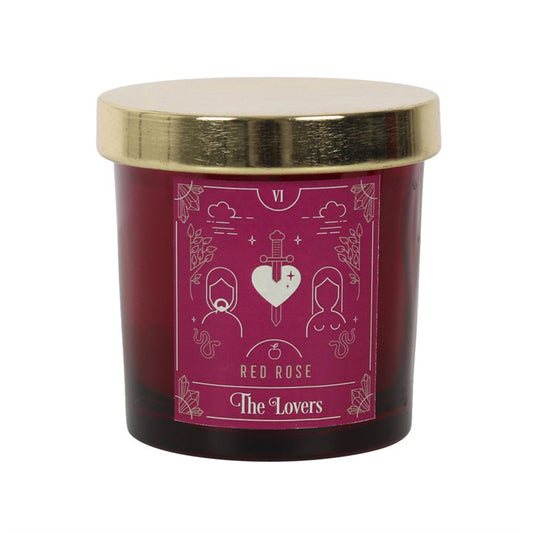The Lovers Tarot Candle – Red Rose Scented Candle | Tarot Inspired Ritual Candle