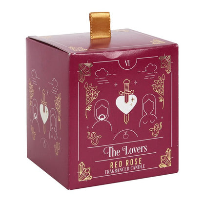 The Lovers Tarot Candle – Red Rose Scented Candle | Tarot Inspired Ritual Candle
