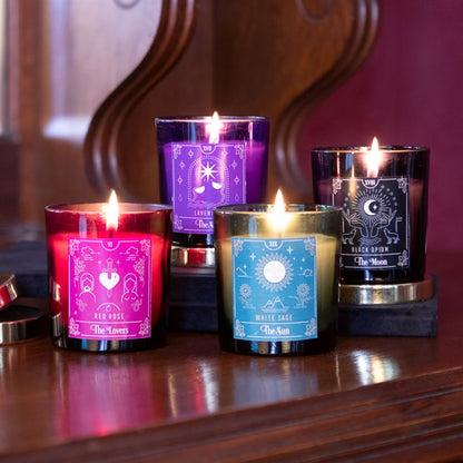 The Lovers Tarot Candle – Red Rose Scented Candle | Tarot Inspired Ritual Candle