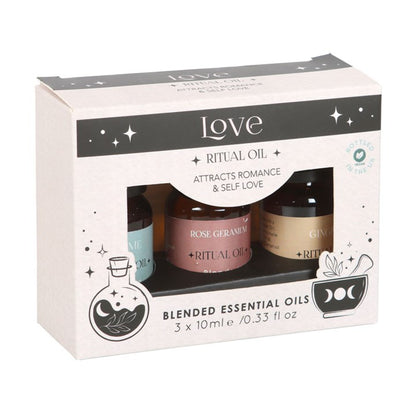Love Ritual Essential Oil Set | Thyme, Rose Geranium & Ginger Blend (3 x 10ml)