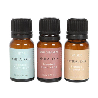 Love Ritual Essential Oil Set | Thyme, Rose Geranium & Ginger Blend (3 x 10ml)
