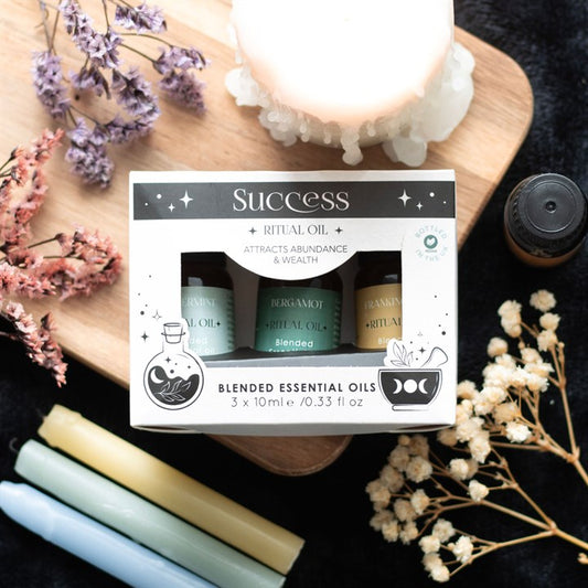 Success Ritual Essential Oil Set | Frankincense, Bergamot & Peppermint Blend (3 x 10ml)