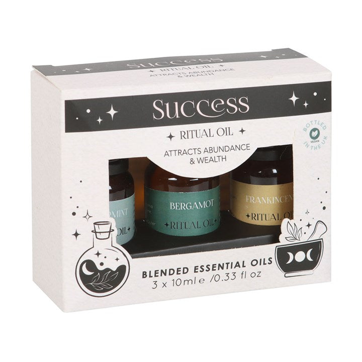 Success Ritual Essential Oil Set | Frankincense, Bergamot & Peppermint Blend (3 x 10ml)