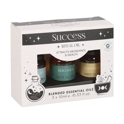 Success Ritual Essential Oil Set | Frankincense, Bergamot & Peppermint Blend (3 x 10ml)