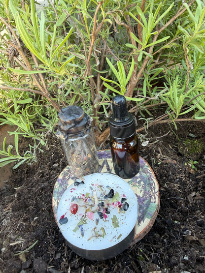 Protection Spell Jar Candle Oil set