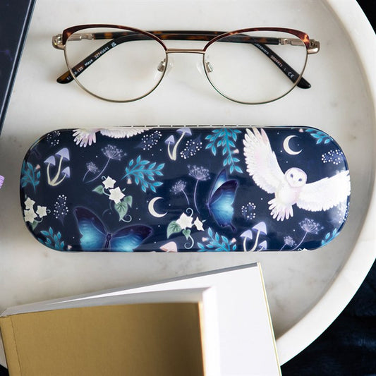 Night Flight Owl Glasses Case | Mystical Owl & Moon Hard Shell Eyewear Case