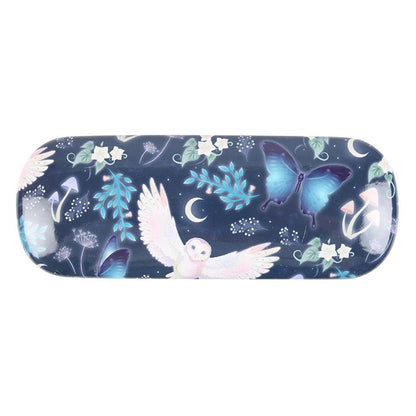 Night Flight Owl Glasses Case | Mystical Owl & Moon Hard Shell Eyewear Case