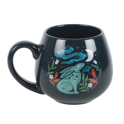 Midnight Hare Mug | Moon Gazing Hare Mystical Ceramic Mug (400ml)