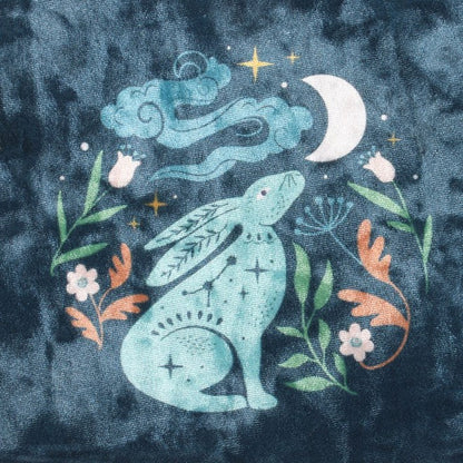 Midnight Hare Velvet Makeup Bag | Moon Gazing Hare Cosmetic Pouch