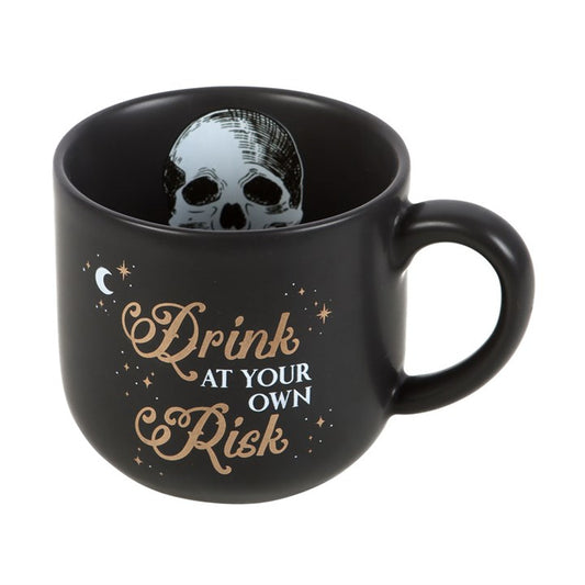 Drink At Your Own Risk Mug | Gothic Oversized Teacup Mug (360ml)
