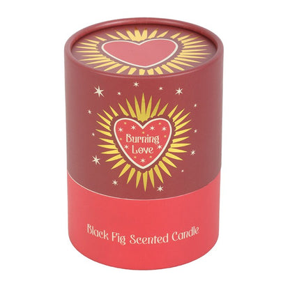 Burning Love Black Fig Candle | Sacred Heart Pink Glass Scented Candle