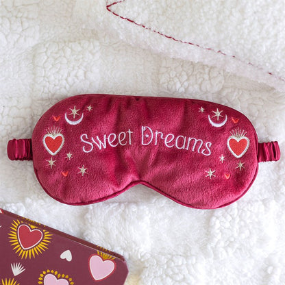 Sweet Dreams Velvet Sleep Mask | Moon & Heart Relaxation Eye Mask