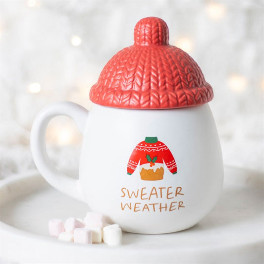 Christmas Sweater Weather Lidded Mug