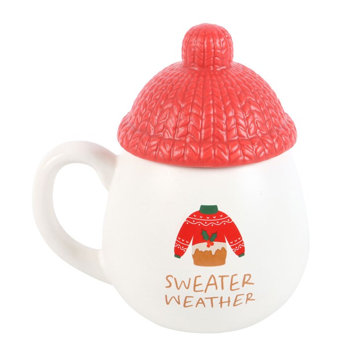 Christmas Sweater Weather Lidded Mug