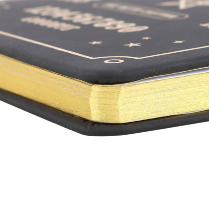 Black Talking Board A5 Notebook | Mystical Spirit Board Journal with Gold Foil Pages