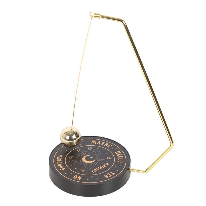 Talking Board Pendulum Decision Maker 🔮 | Black & Gold Spirit Board | Mystical Yes/No Fortune Teller | Enchanting Desktop Divination Decor | Gothic Witchy Gift