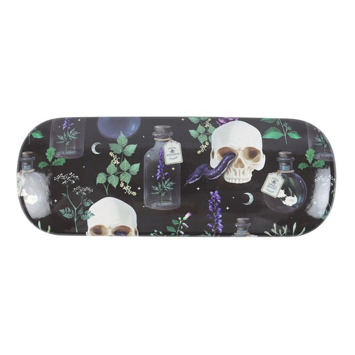 Venom & Vines Gothic Glasses Case | Skull, Serpent & Botanical Print Eyewear Case