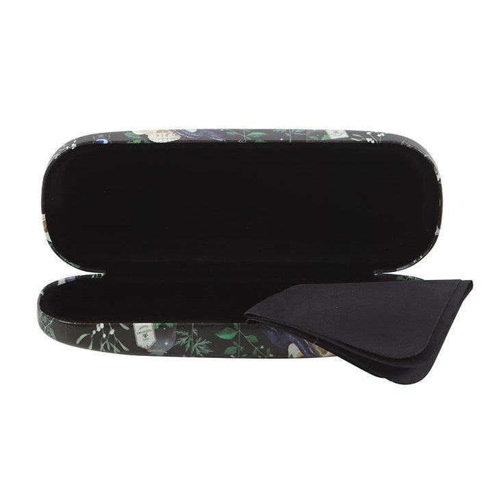 Venom & Vines Gothic Glasses Case | Skull, Serpent & Botanical Print Eyewear Case
