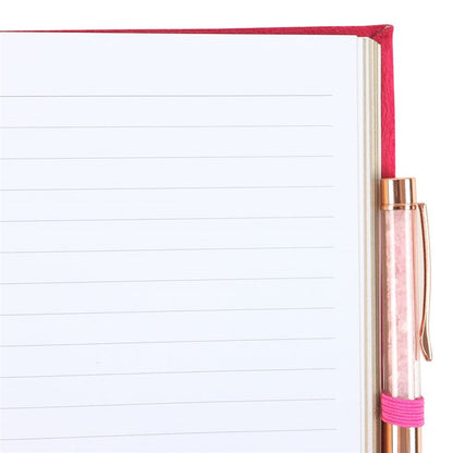 Book of Love Spells Journal with Rose Quartz Crystal Pen | A5 Love Spell & Intention Journal