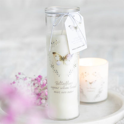 Butterflies Appear Memorial Candle | Vanilla Scented Sympathy Tube Candle
