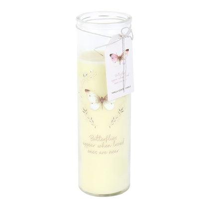 Butterflies Appear Memorial Candle | Vanilla Scented Sympathy Tube Candle