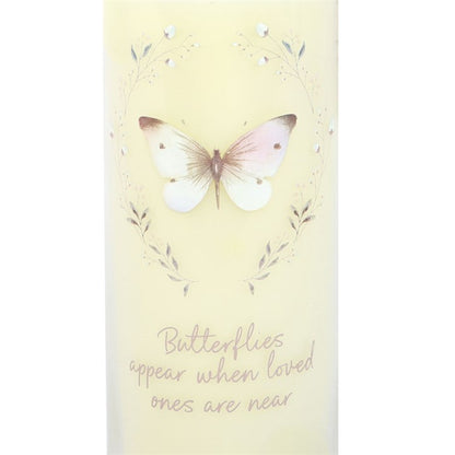 Butterflies Appear Memorial Candle | Vanilla Scented Sympathy Tube Candle