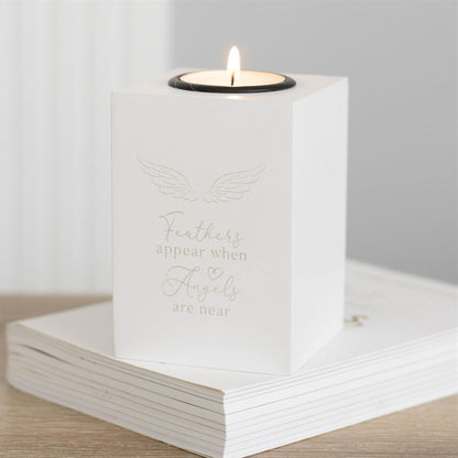 Feathers Appear Angel Wing Tealight Holder | Memorial Angel Candle Holder