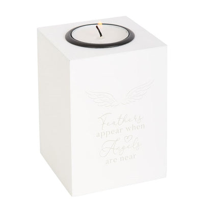 Feathers Appear Angel Wing Tealight Holder | Memorial Angel Candle Holder