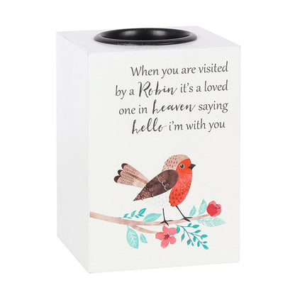 Visited by a Robin Tealight Holder | Memorial Robin Candle Holder