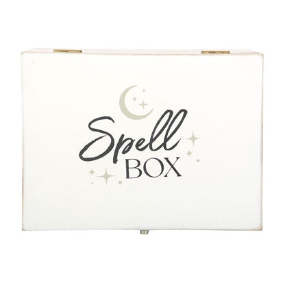 White Witch Spell Box | Wooden Storage Box for Spell Kits, Herbs & Ritual Tools