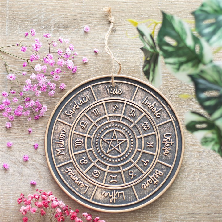 Wheel of the Year Terracotta Plaque | Pagan Sabbat Wall Hanging