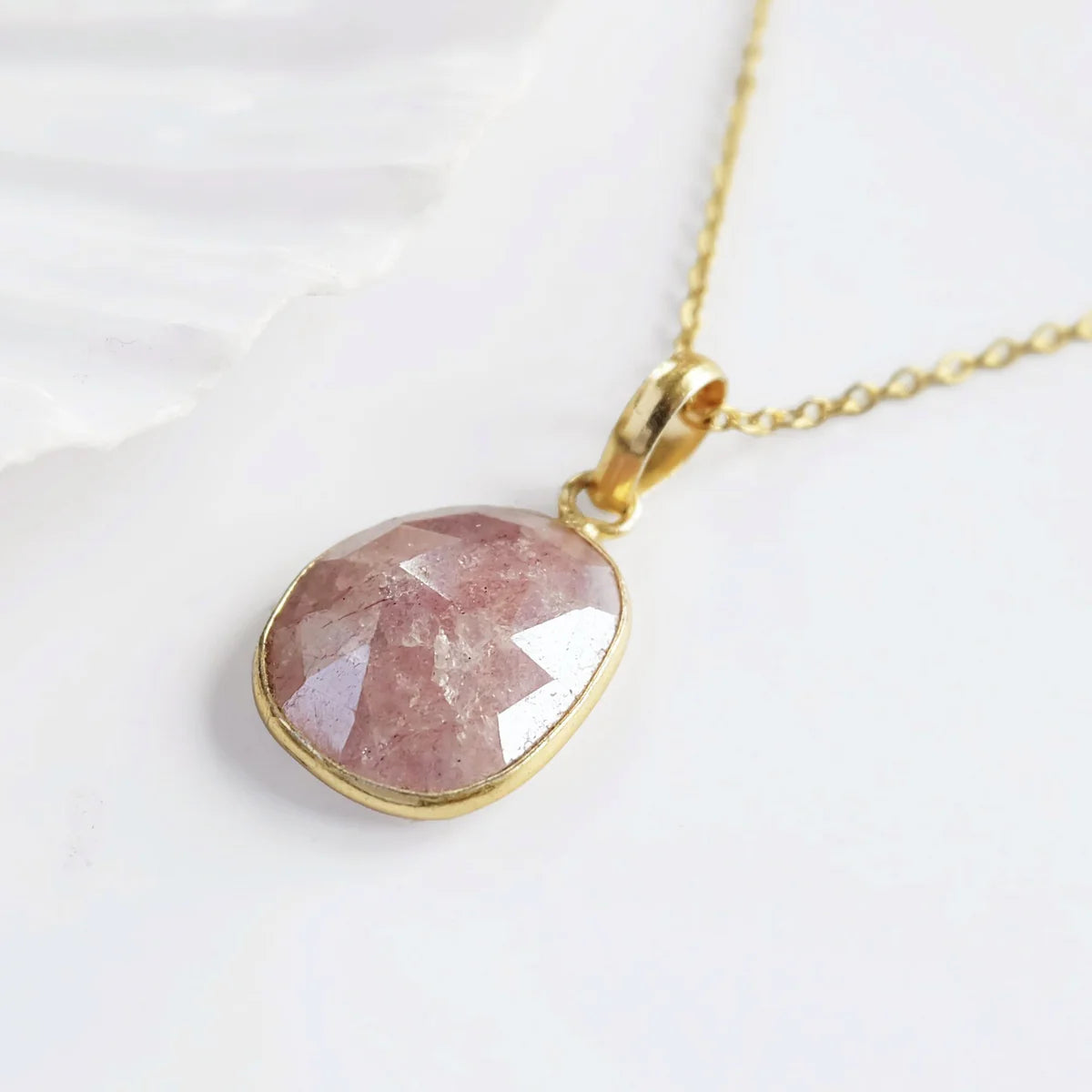 Peach Moonstone Necklace